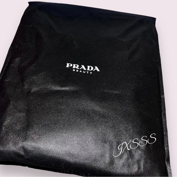 Baby-Pink/Black Reversible Prada Beauty (Satin-Lined) Drawstring Backpack - Picture 14 of 16
